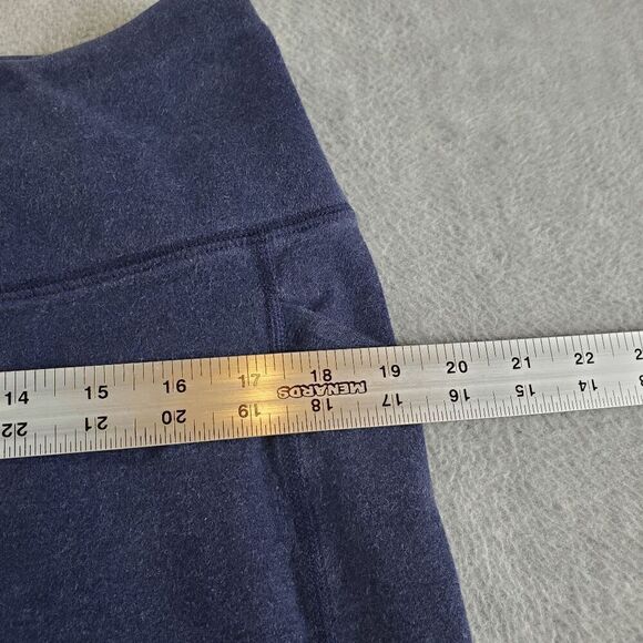 Reebok Legging Women 1X Blue Fleece Cotton Activewear High Waist Skinny Leg Logo - Picture 4 of 9